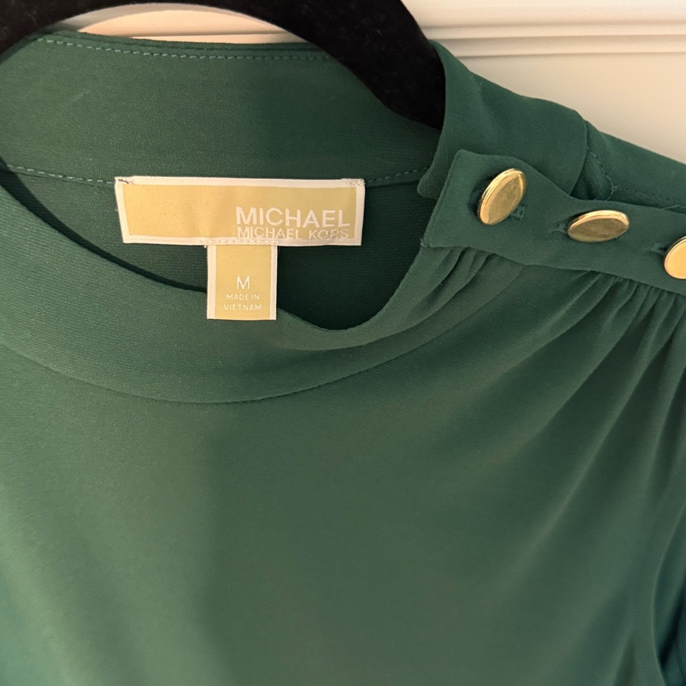 Michael Kors Dark Green Midi Dress. Size Medium